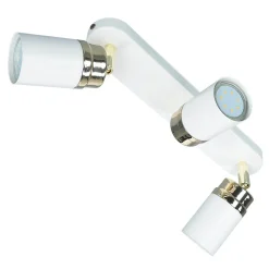 Moderne Lampen|Küchenlampen*Luminex Spot Strahler Decke Weiß Gold 3x GU10 Metall EVIE