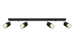 Sollux Spot Strahler 4-flammig 81 cm länglich Schwarz Gold GU10< Deckenleuchten|Flurlampen