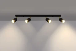 Sollux Spot Strahler 4-flammig 81 cm länglich Schwarz Gold GU10< Deckenleuchten|Flurlampen