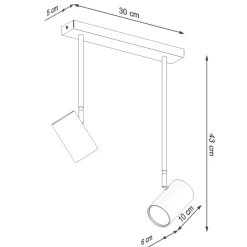 Sollux Spot Strahler Metall 2-flammig schwenkbar Schwarz GU10< Deckenleuchten|Esszimmer Lampen