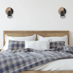 Spots|Wandleuchten*TK Lighting Spot Strahler Metall Holz schwenkbar Schwarz Natur GU10