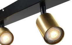 Masterlight Spot Strahler Schwarz Gold 130 cm lang 5-flammig< Deckenleuchten|Spots