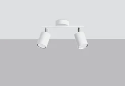 Deckenleuchten|Flurlampen*Sollux Spot Strahler Weiß Metall länglich 2-flammig 26 cm GU10