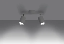 Deckenleuchten|Flurlampen*Sollux Spot Strahler Weiß Metall länglich 2-flammig 26 cm GU10