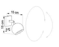 Retro Lampen|Küchenlampen*Sollux Spot Strahler Weiß rund GU10 Ø15cm klein Retro Design