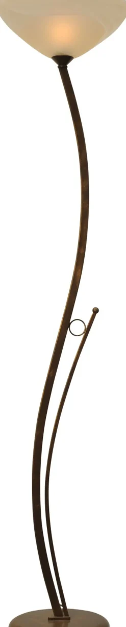 Glaslampen|Lampe Landhausstil*Masterlight Standleuchte BOLZANO in Braun Patina