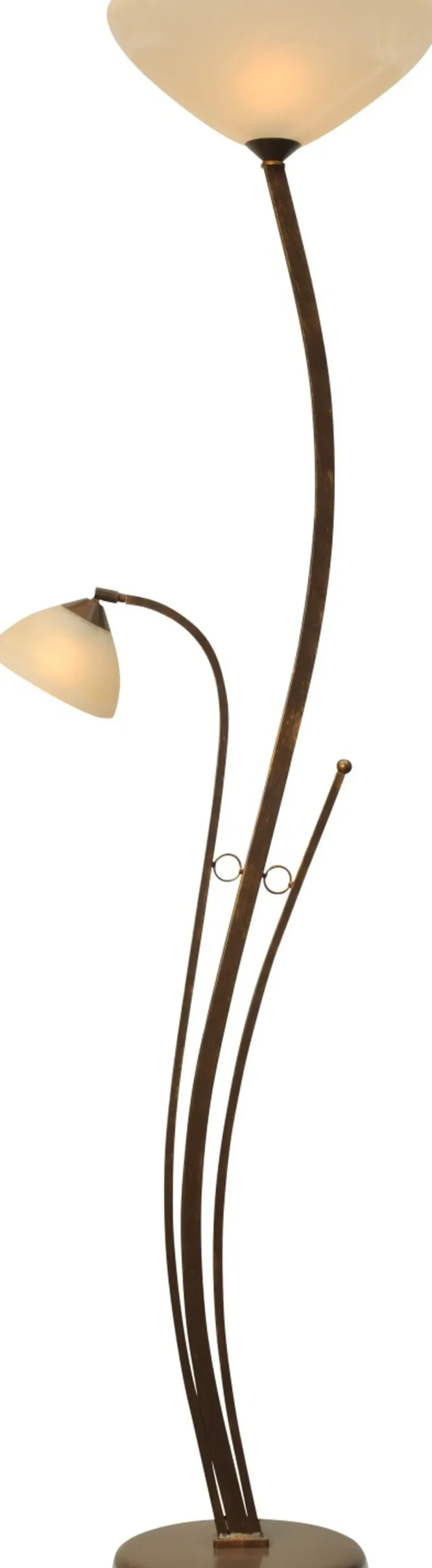 Masterlight Standleuchte BOLZANO in Braun Patina 2-flmg< Glaslampen|Lampe Landhausstil