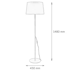 Bauhaus Lampen|Wohnzimmerlampen*TK Lighting Standleuchte Maja Schwarz Modern