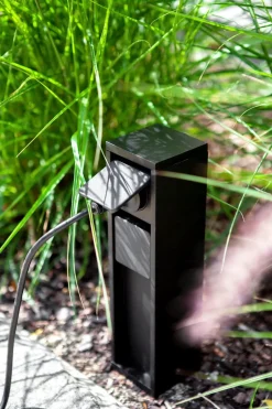 Eco-Light Steckdosensäule Schwarz 31 cm max 3500 W IP54 Aluminium< Metall Lampen