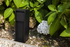 Metall Lampen*Eco-Light Steckdosensäule Schwarz 24 cm max 3500 W IP54 Aluminium