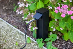 Metall Lampen*Eco-Light Steckdosensäule Schwarz 24 cm max 3500 W IP54 Aluminium