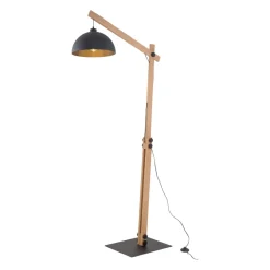 Lampen Aus Aller Welt|Holzlampen*TK Lighting Stehlampe 180 cm hoch E27 verstellbar Holz Metall