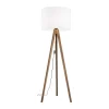 Bürolampen|Lampen Aus Aller Welt*TK Lighting Stehlampe 145 cm klein Dreibein Stoff Holz E27 NOLAN
