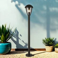 Searchlight Stehlampe außen IP44 Anthrazit E27 97 cm Aluminium< Metall Lampen|Wegeleuchten