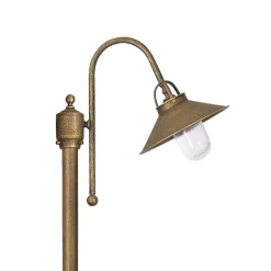 Außenleuchten Antik|Außenleuchten Messing*Giovanni Battista Stehlampe außen IP44 E27 148 cm Messing Glas Maritim