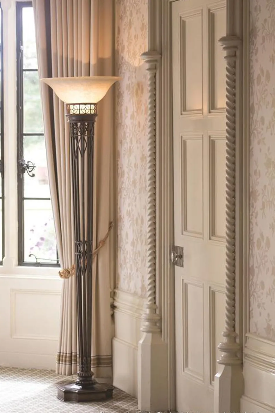 Elstead Stehlampe CARMEN 189cm Wohnzimmer Fackel Leuchte< Glaslampen|Lampe Landhausstil