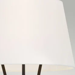 Elstead Stehlampe Dreibein in Rost Weiß 140cm klein Metall Stoff< Moderne Lampen|Stofflampen