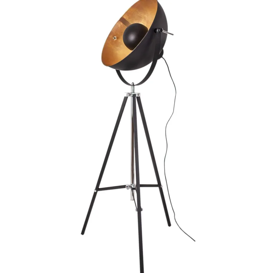 By Rydéns Stehlampe Dreibein in Schwarz Gold E27 160 cm Metall< Wohnzimmerlampen|Metall Lampen