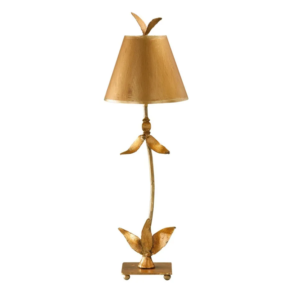 Moderne Lampen|Designerlampen*Elstead Stehlampe ELIF in Blattgold H:76cm Bodenlampe