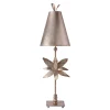Elstead Stehlampe FIORE Blattsilber Stoff 86cm Modern kunstvoll< Stofflampen|Designerlampen