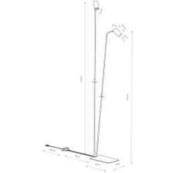 Wohnzimmerlampen|Metall Lampen*Nowodvorski Stehlampe 2-flammig 212-216 cm GU10 in Schwarz Gold