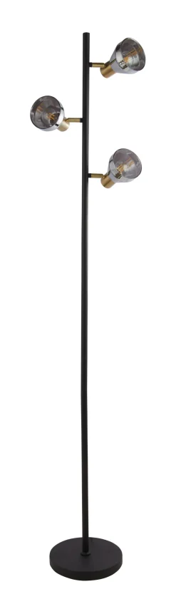 Searchlight Stehlampe 3-flammig E14 153 cm Rauchglas verstellbar< Bürolampen|Wohnzimmerlampen
