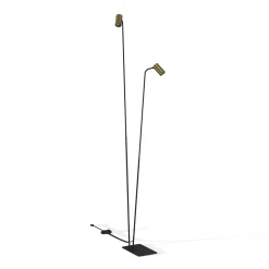 Nowodvorski Stehlampe 2-flammig GU10 212-216 cm in Schwarz Messing< Wohnzimmerlampen|Metall Lampen