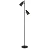 Bürolampen|Retro Lampen*Searchlight Stehlampe 2-flammig in Schwarz Gold E14 160 cm Metall