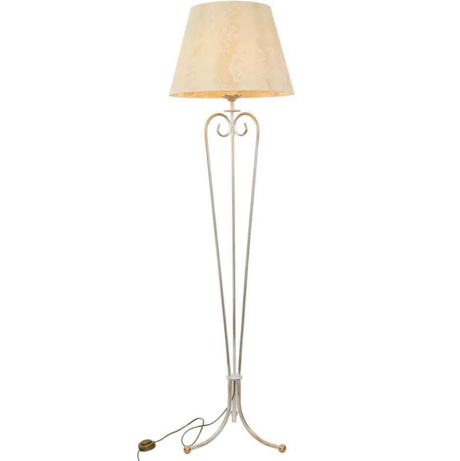 Jupiter Stehlampe GANARA 158cm Barock Muster Shabby Gold< Stofflampen|Shabby Chic Lampen