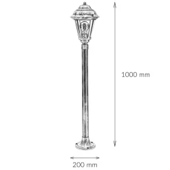 Rustikale Lampen|Messinglampen*Lido Stehlampe Garten 100 cm Messing Rostbraun Rustikal