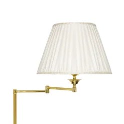 Lampen Aus Aller Welt|Stofflampen*Giovanni Battista Stehlampe Gelenkarm 162 cm Messing Stoff E27 Wohnzimmer