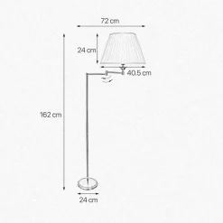 Lampen Aus Aller Welt|Stofflampen*Giovanni Battista Stehlampe Gelenkarm 162 cm Messing Stoff E27 Wohnzimmer