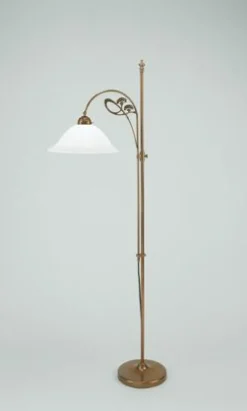 Berliner Messingleuchten Stehlampe Glas Berliner Messing E27 160 cm wohnlich< Wohnzimmerlampen|Metall Lampen