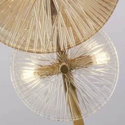 Wohnzimmerlampen|Glaslampen*Searchlight Stehlampe Glas Metall 151 cm Messing Bernstein Klar 6x G9