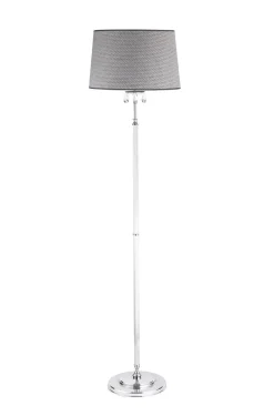 Jupiter Stehlampe Grau Chrom 166cm AELUA Wohnzimmer Licht< Moderne Lampen|Stofflampen