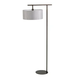 Stofflampen|Designerlampen*Elstead Stehlampe Grau 162cm Stoff Wohnzimmer Loft Design