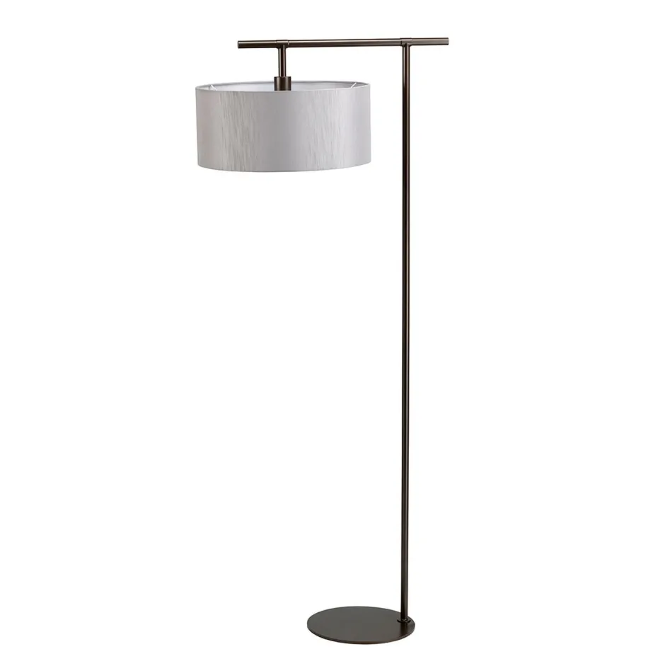 Stofflampen|Designerlampen*Elstead Stehlampe Grau 162cm Stoff Wohnzimmer Loft Design
