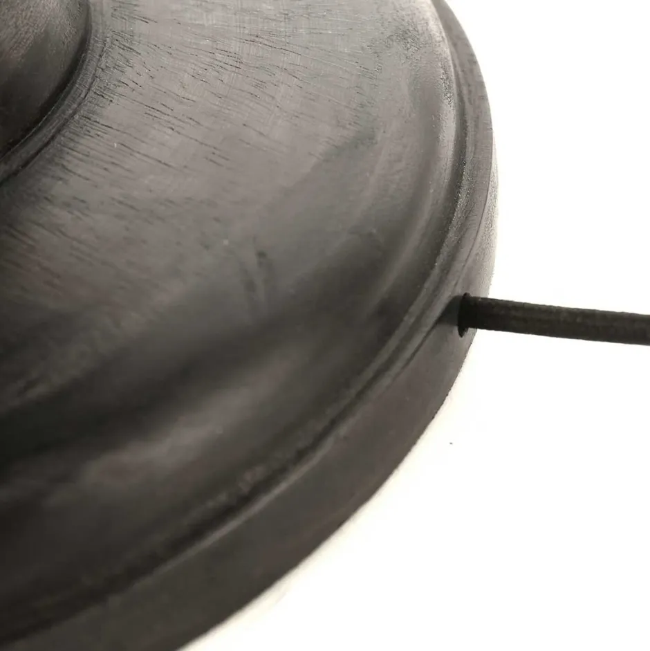 Lampen Aus Aller Welt|Stofflampen*Steinhauer Stehlampe Holz Leinen Schwarz Grau 153 cm E27 blendarm