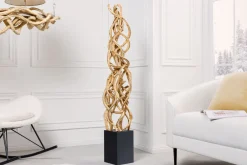 Bürolampen|Holzlampen*Invicta Interior Stehlampe Holz Schwarz Natur 151 cm LED GU10 inklusive