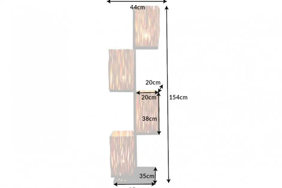 Invicta Interior Stehlampe Holz Äste 154 cm E27 4-flammig dekorativ< Bürolampen|Holzlampen