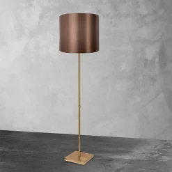 Giovanni Battista Stehlampe in Bronze hell Braun E27 160,5 cm Messing Stoff< Bürolampen|Lampen Aus Aller Welt