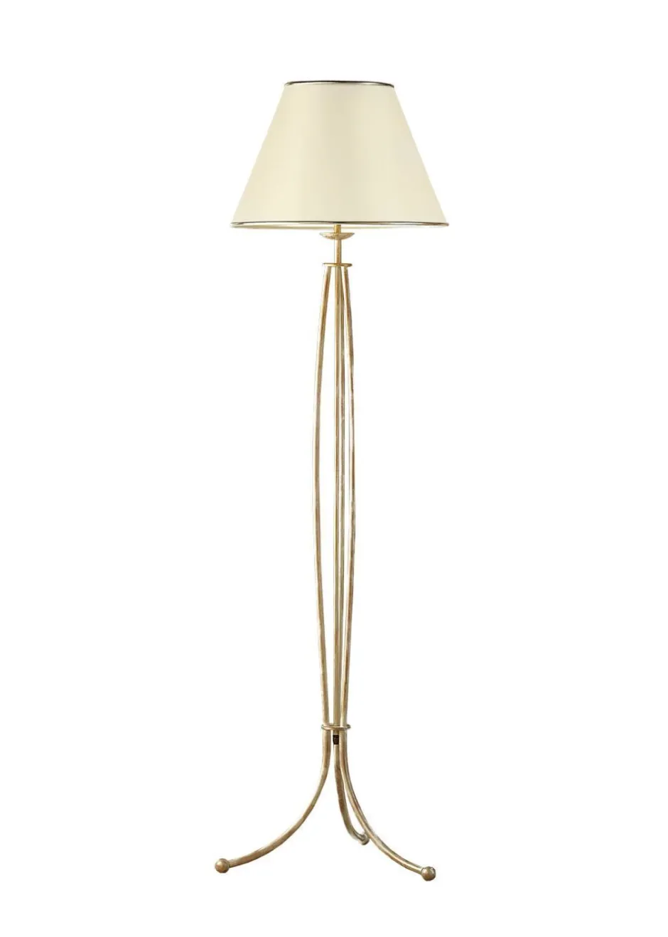 Shabby Chic Lampen|Stehlampen*Jupiter Stehlampe in Shabby Gold 163cm BERTHA Leuchte E27