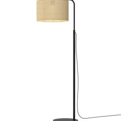 Luminex Stehlampe Jute Metall Schwarz 151 cm E27 natürlich< Metall Lampen|Stehlampen
