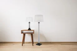 Searchlight Stehlampe klein 156 cm Schwarz Weiß E27< Bürolampen|Glaslampen