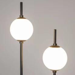 Led Lampen|Kugellampen*Maytoni Stehlampe LED Metall Glas 150 cm Schwarz Weiß 750 lm