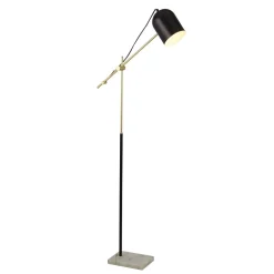 Wohnzimmerlampen|Retro Lampen*Searchlight Stehlampe Marmor Sockel 149 cm hoch verstellbar Metall