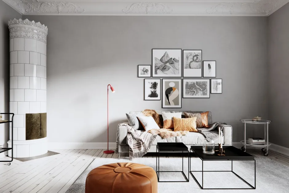 Wohnzimmerlampen|Metall Lampen*By Rydéns Stehlampe Metall 146 cm Dunkelrot GU10 Retro Design