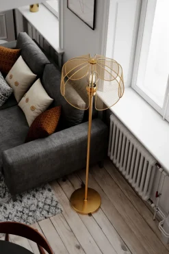 By Rydéns Stehlampe Metall 160 cm in Gold matt E27 Modern Design< Wohnzimmerlampen|Metall Lampen