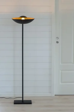 Wohnzimmerlampen|Metall Lampen*By Rydéns Stehlampe Metall 171 cm in Schwarz Gold E27 ANJA