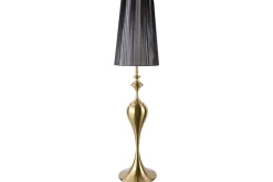 Invicta Interior Stehlampe Metall Nylon Gold Schwarz E27 160 cm elegant< Bürolampen|Stehlampen